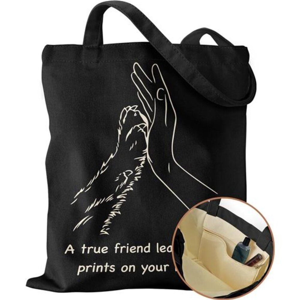 Canvas Tote Bag with Inner Pocket for Women, Cloth Cotton Totes Bag